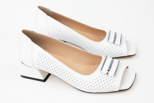 Pantofi sanda dama piele naturală LSD 2420 Alb