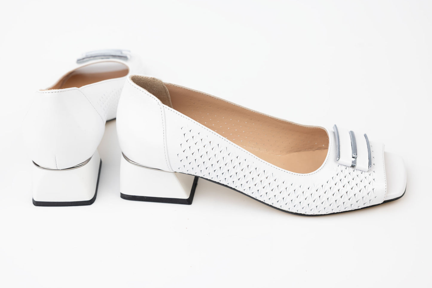 Pantofi sanda dama piele naturală LSD 2420 Alb