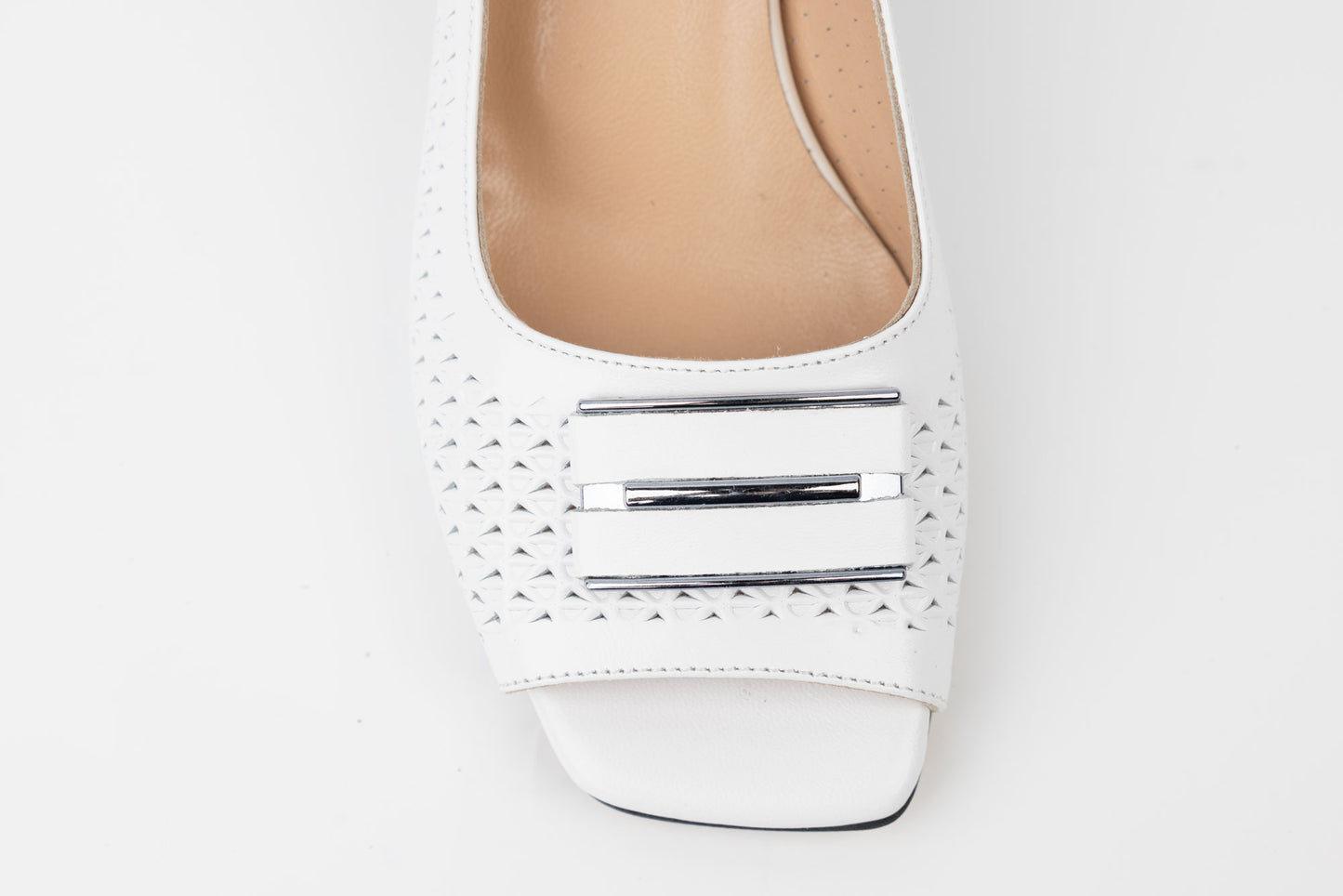 Pantofi sanda dama piele naturală LSD 2420 Alb
