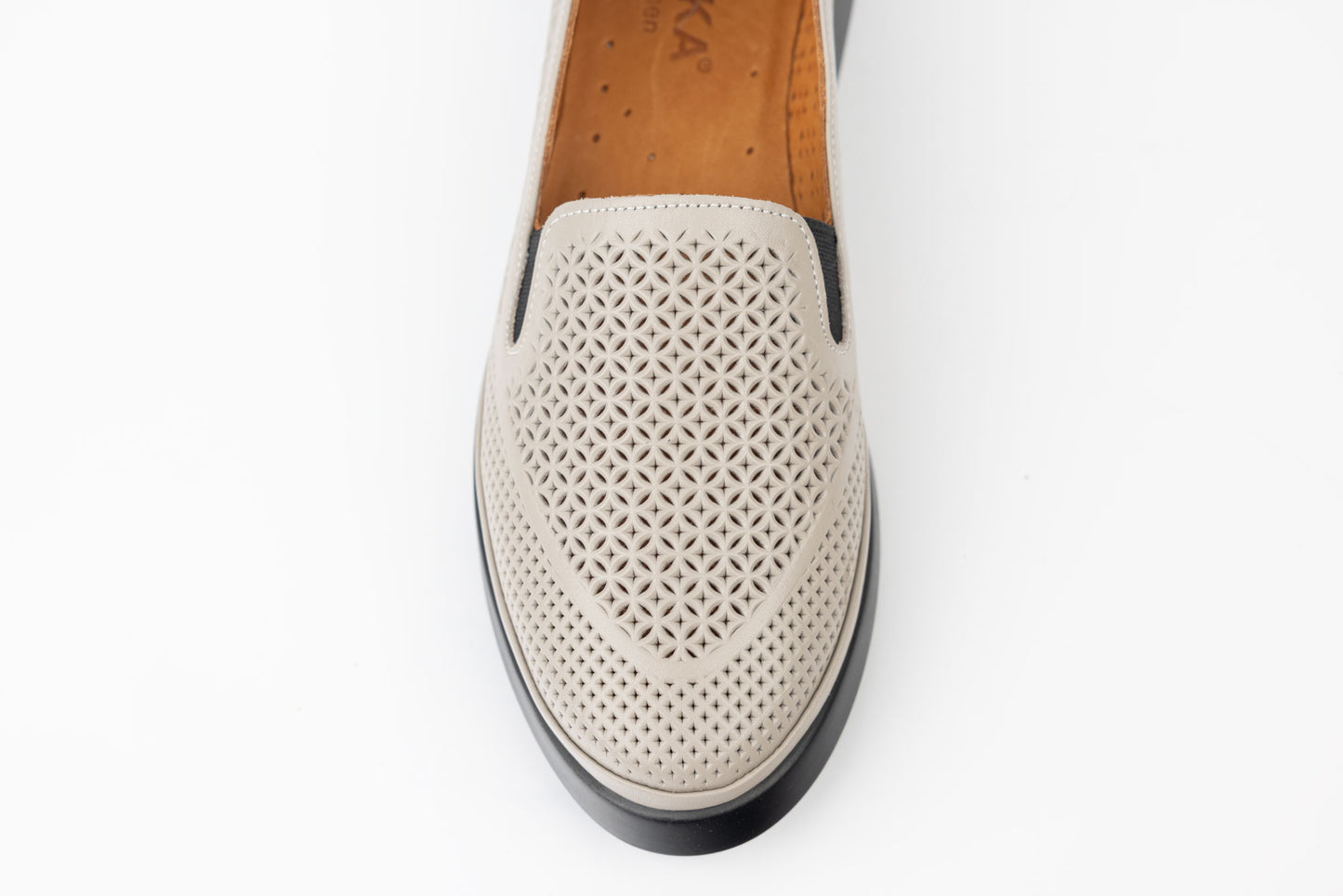 Pantofi dama piele naturală perforați LSD89 Vizon