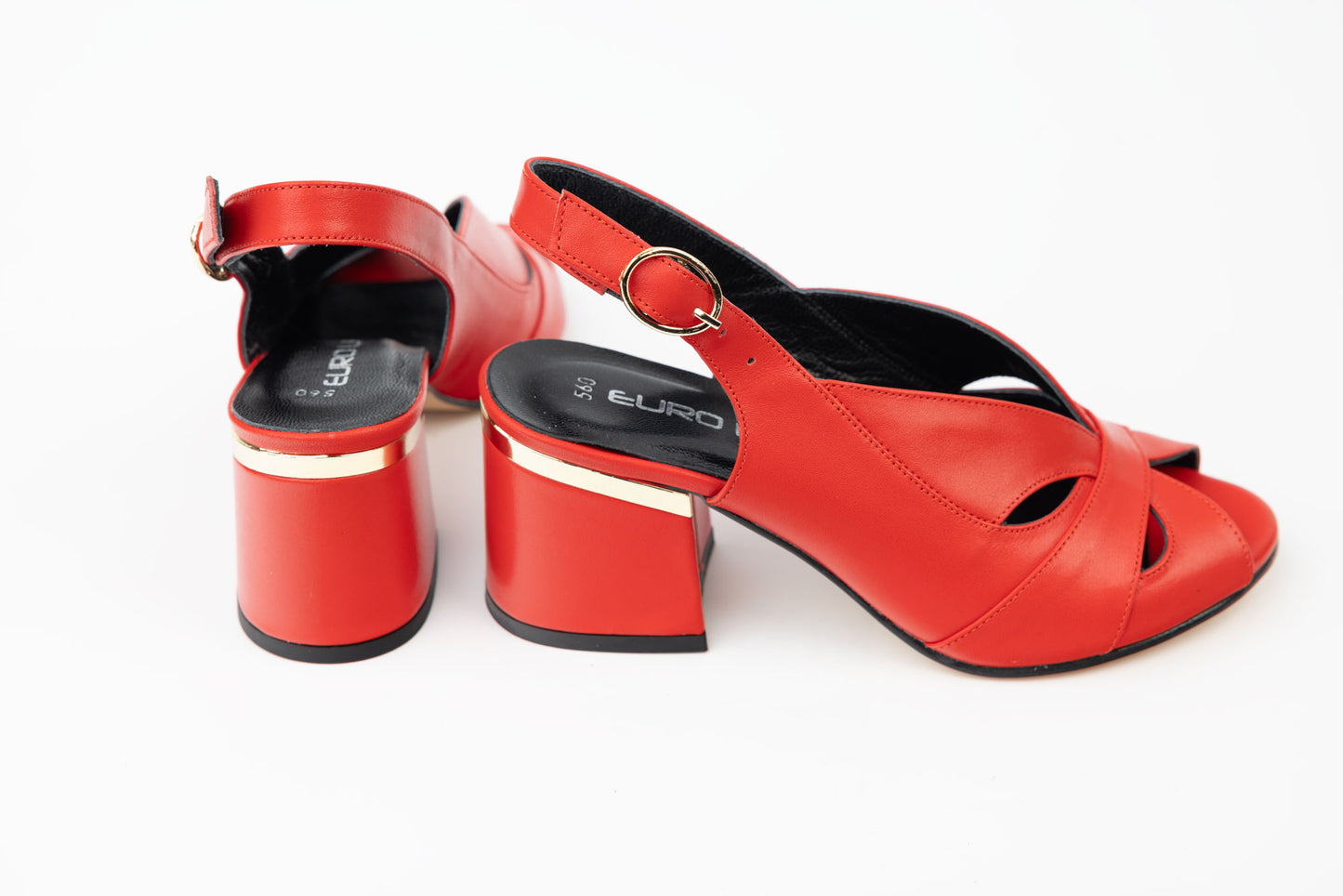 Women's genuine leather sandals LSD 560 Red