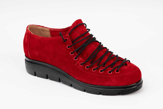 Pantofi dama casual piele naturala LARISA Anto 02 Rosu velur