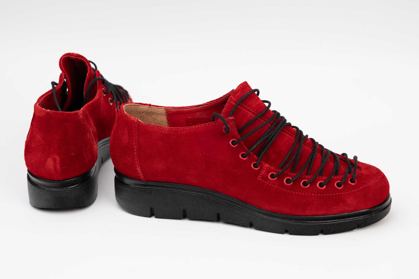 Pantofi dama casual piele naturala LARISA Anto 02 Rosu velur