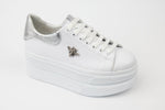 Pantofi dama casual piele naturală PERLA 3386 Alb argintiu