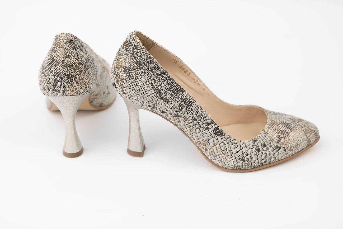 Pantofi dama piele naturală PERLA 3683 AU șarpe