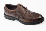 Pantofi bărbați piele naturală JOHAN 16305 Maro presaj croco