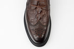 Pantofi bărbați piele naturală JOHAN 16305 Maro presaj croco