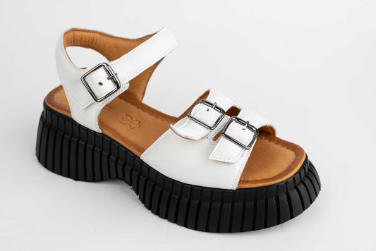 Sandale dama casual piele naturala DOGATI 10693 Alb