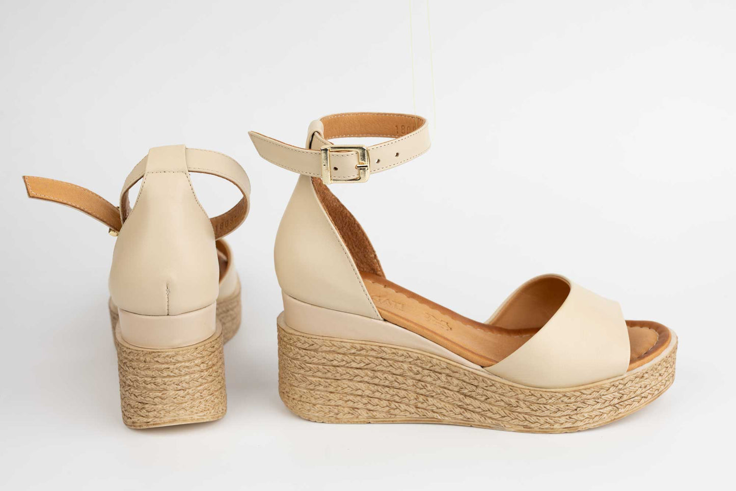 Women's casual sandals made of natural leather DOGATI 1809 Beige