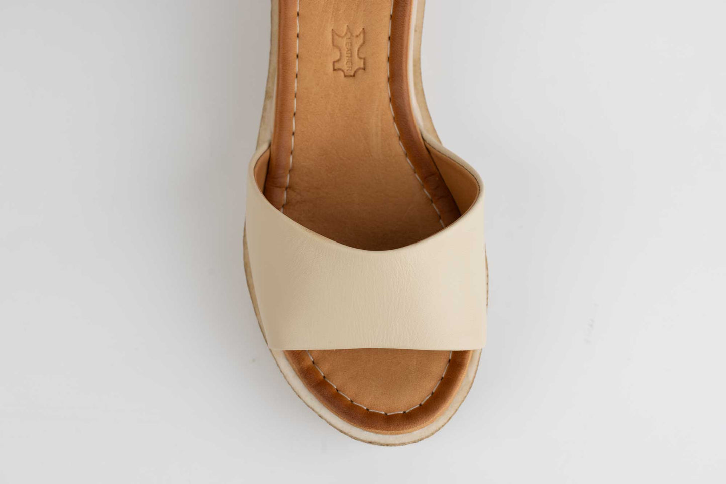 Women's casual sandals made of natural leather DOGATI 1809 Beige