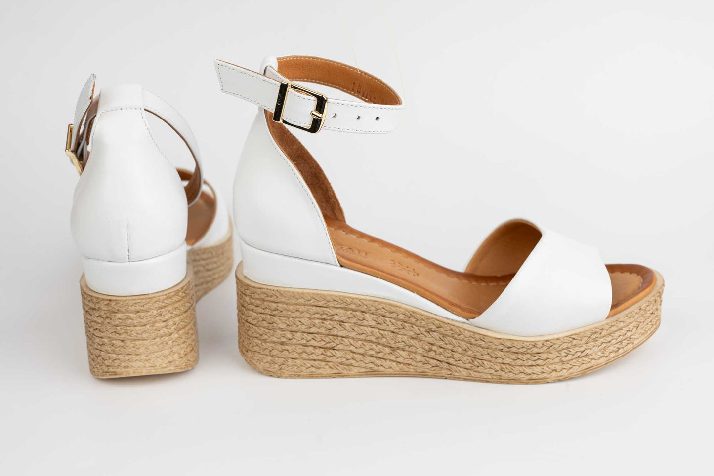 Women's casual sandals made of natural leather DOGATI 1809 WHITE
