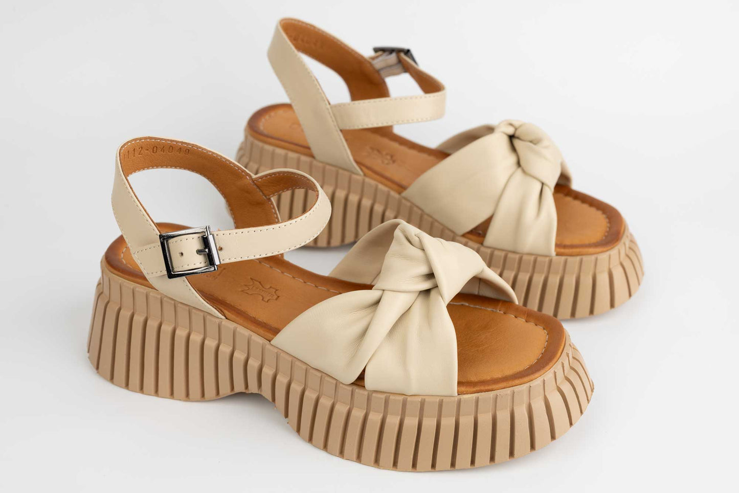 Women's casual natural leather sandals DOGATI 10657 Beige