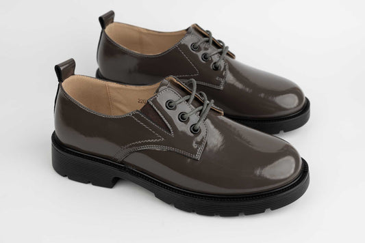 Pantofi dama piele naturala FORMAZIONE 220722 Grey lac