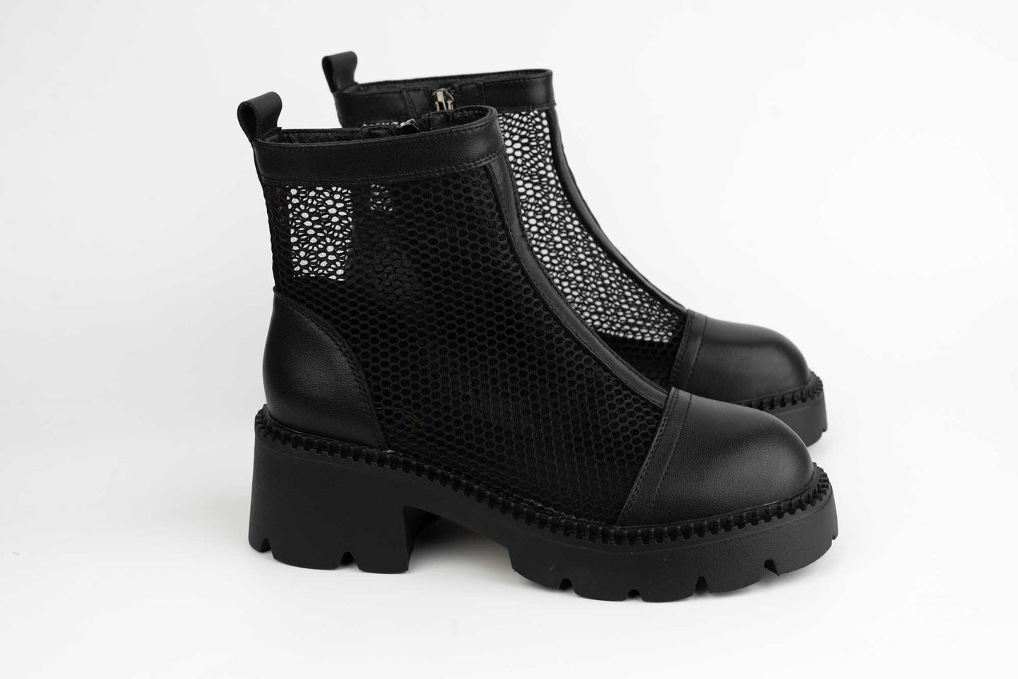 Women's casual boots, genuine leather FORMAZIONE 220-10 N, mesh