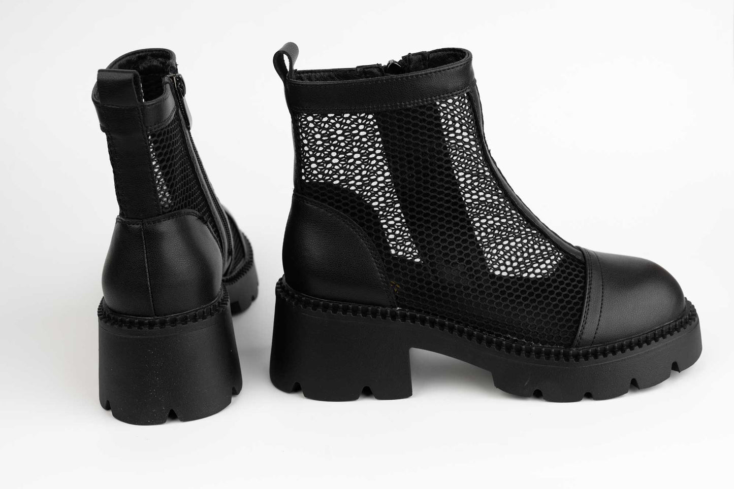 Women's casual boots, genuine leather FORMAZIONE 220-10 N, mesh