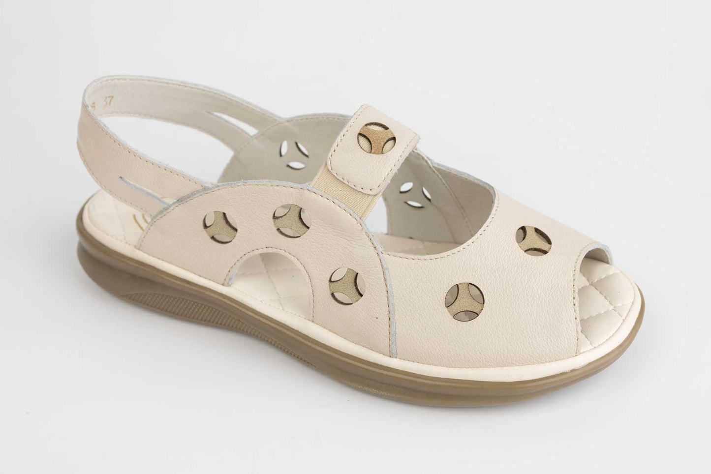 Women's sandals made of genuine leather FORMAZIONE 1388 Cream