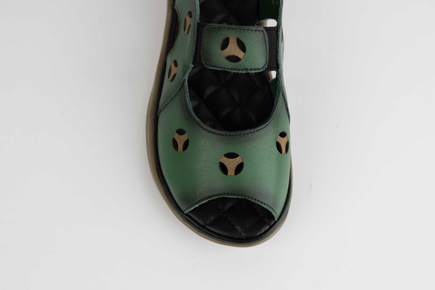 Women's sandals made of genuine leather FORMAZIONE 1388 Green