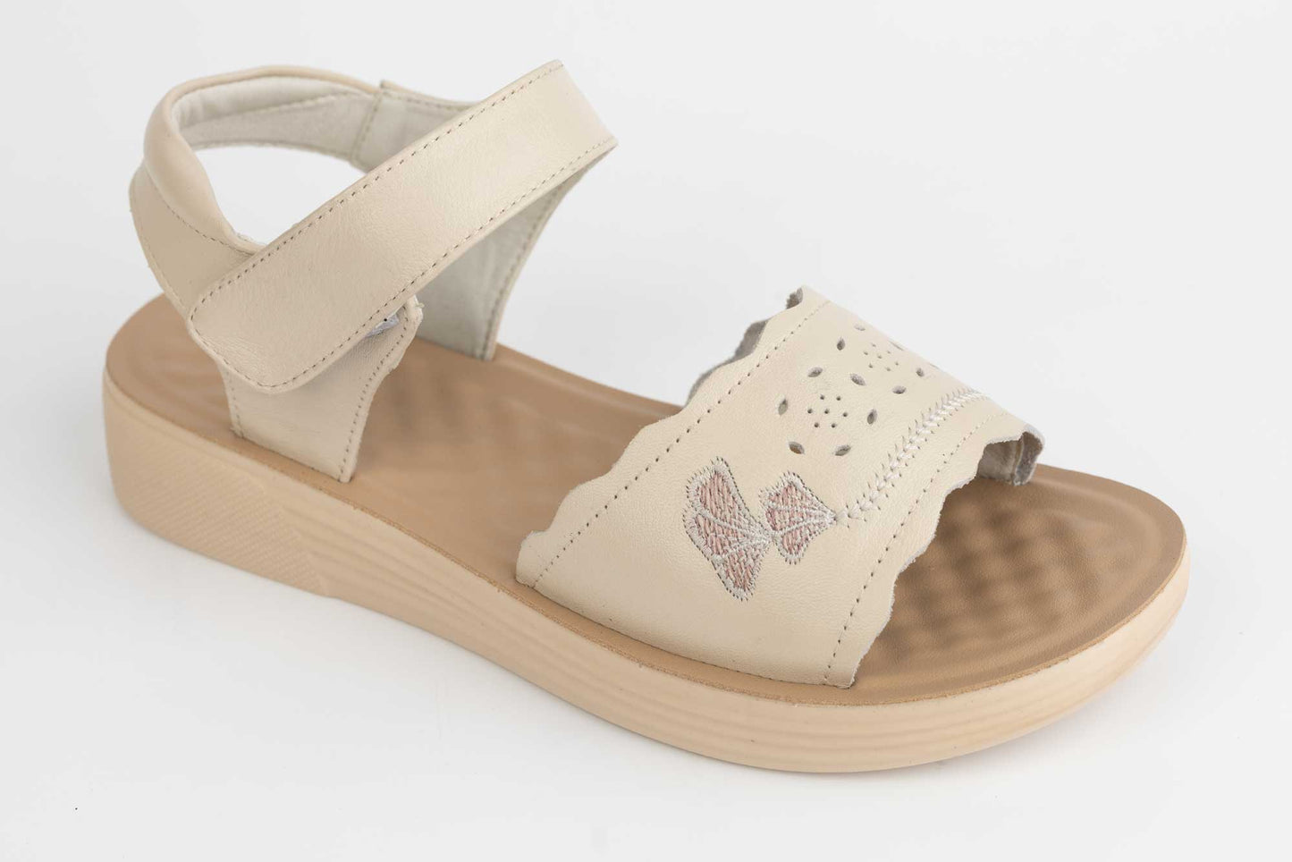 Women's sandals made of genuine leather FORMAZIONE 81-19 Cream