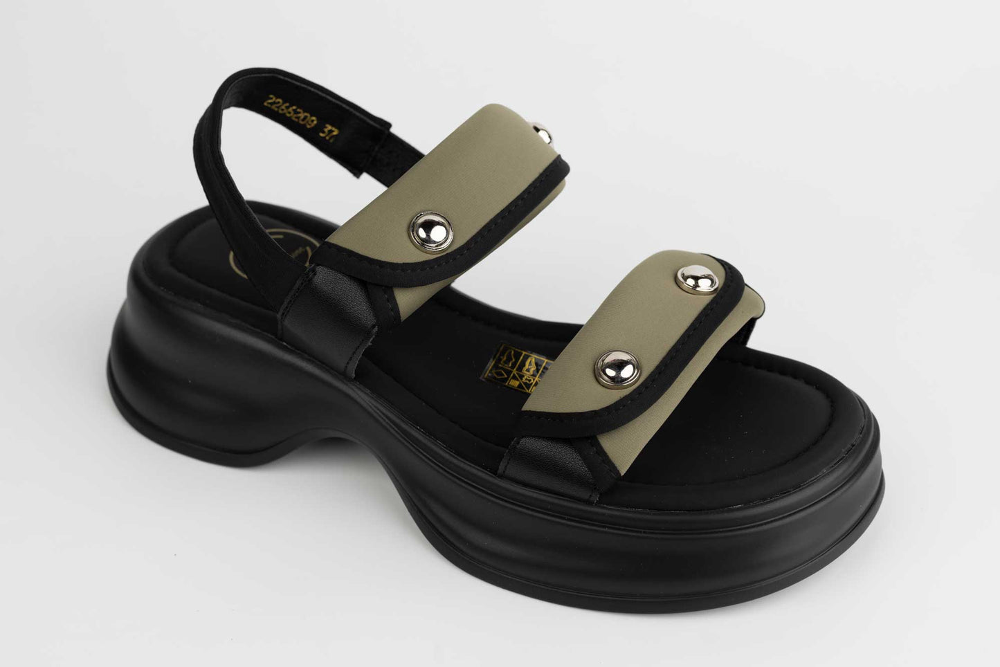 Women's sandals made of genuine leather FORMAZIONE 66209 Green