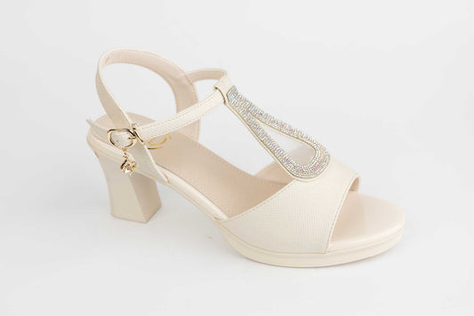 Women's sandals made of genuine leather FORMAZIONE 1185 Cream