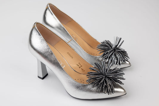 Pantofi damă piele naturală SALA 20639 Argintiu