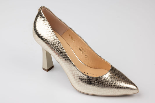 Pantofi damă piele naturală SALA 20403 Auriu croco