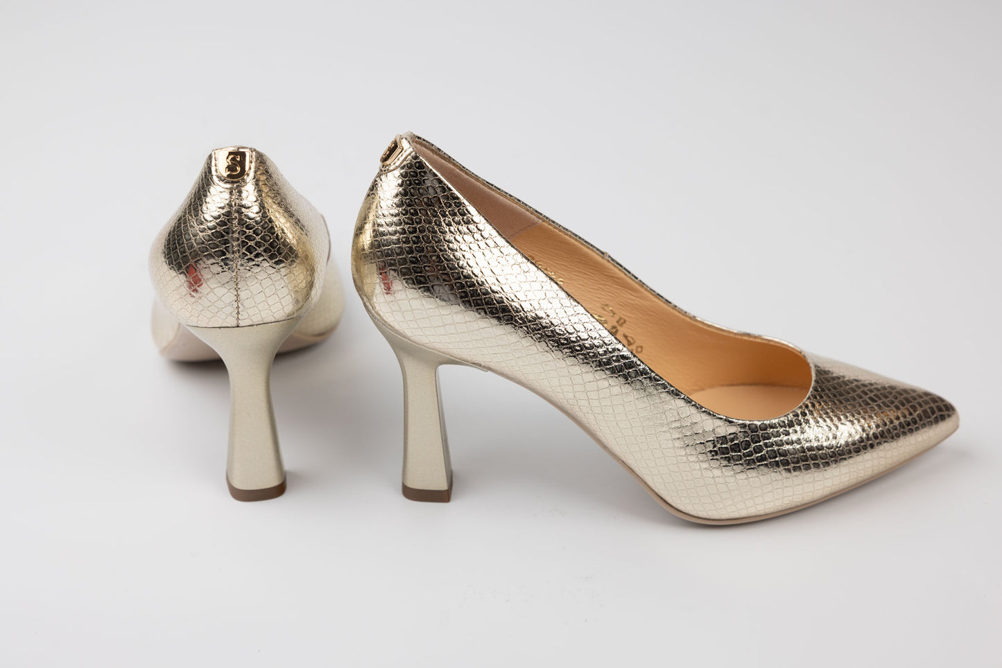 Pantofi damă piele naturală SALA 20403 Auriu croco