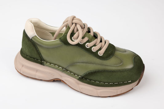 Adidași damă piele naturală FRANCO GERARDO 5502 Verde box vel