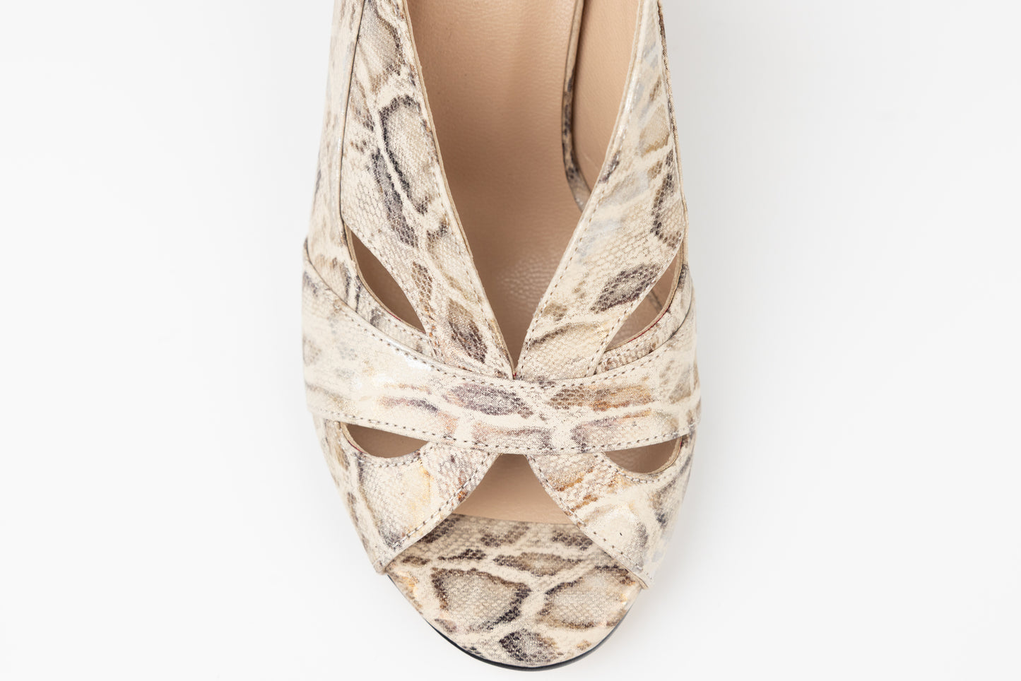 Women's genuine leather sandals LSD 560 Golden snake