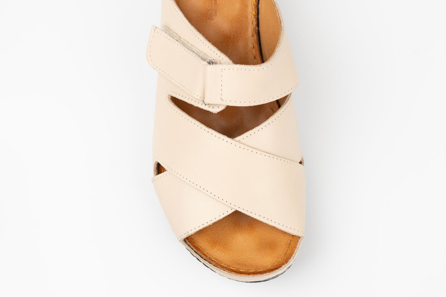 Women's genuine leather orthopedic clogs LSD 409 Beige