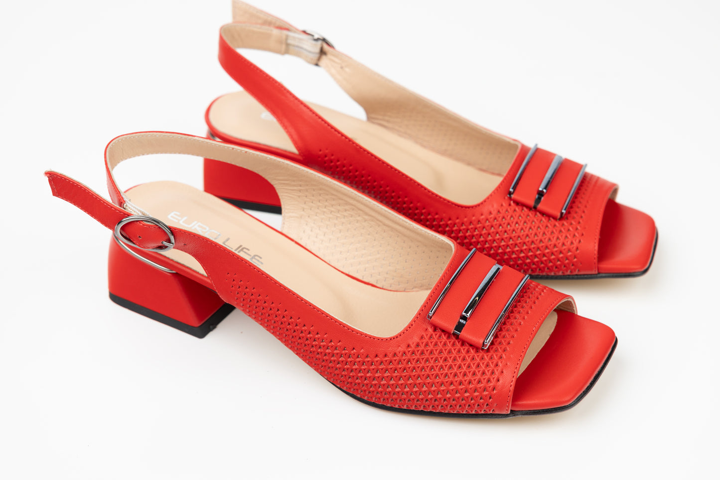 Women's genuine leather sandals LSD 434 Red