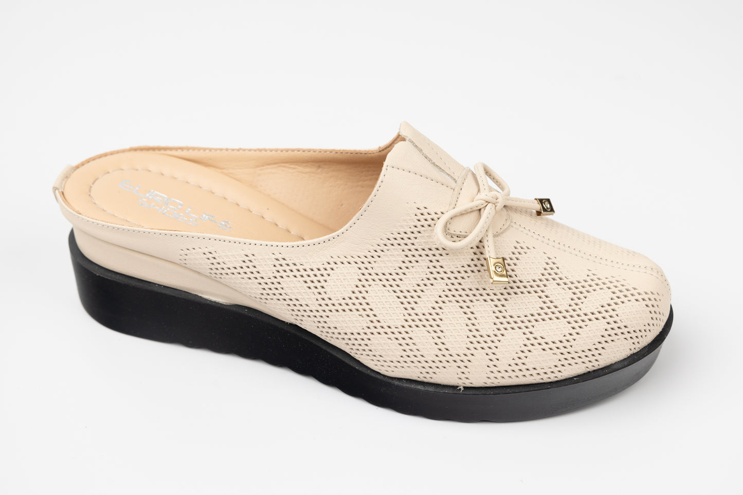 Women's genuine leather orthopedic clogs LSD 102 Beige