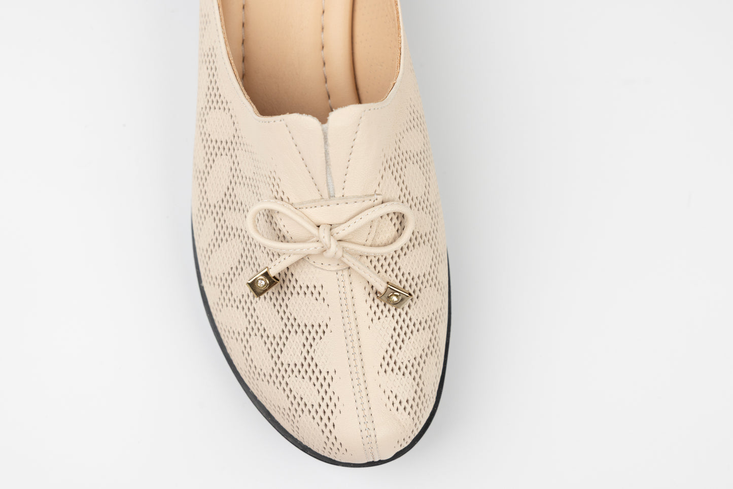 Women's genuine leather orthopedic clogs LSD 102 Beige