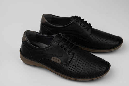 Pantofi bărbați piele naturală GORETTI 6-106 N perforat