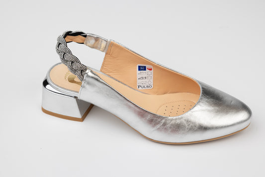 Pantofi dama piele naturală PULSO 515 Argintiu XXL