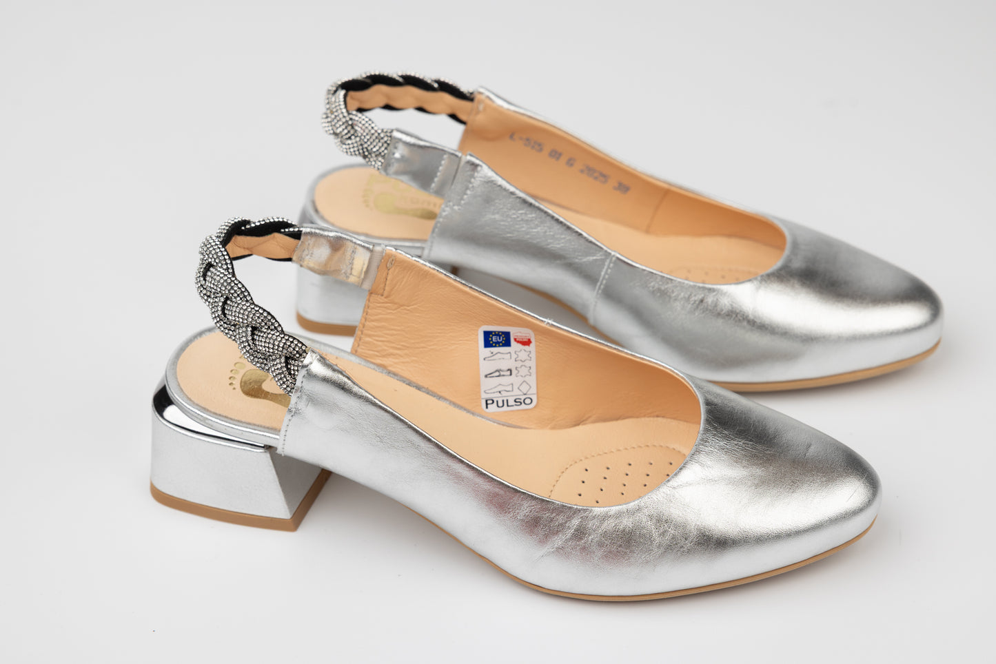 Pantofi dama piele naturală PULSO 515 Argintiu XXL
