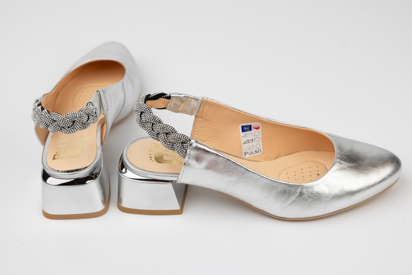 Pantofi dama piele naturală PULSO 515 Argintiu XXL