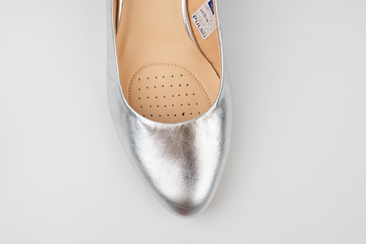 Pantofi dama piele naturală PULSO 515 Argintiu XXL