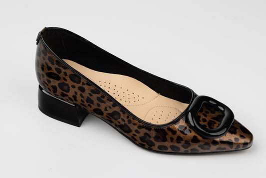 Pantofi dama piele naturală PULSO 1548 Maro leopard