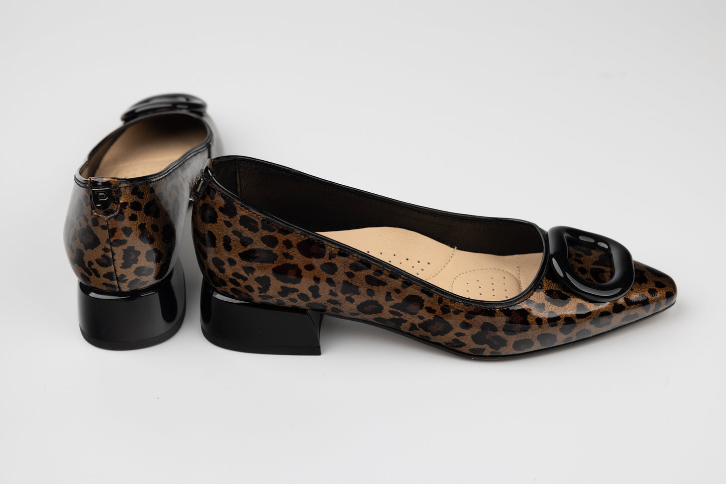 Pantofi dama piele naturală PULSO 1548 Maro leopard
