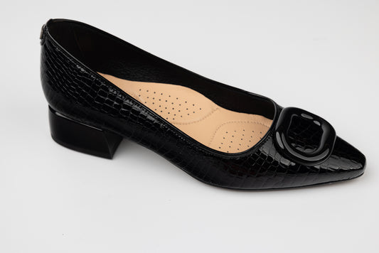 Pantofi dama piele naturală PULSO 1548 N lac croco