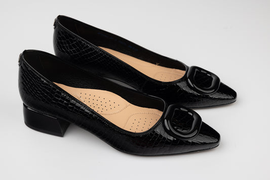 Pantofi dama piele naturală PULSO 1548 N lac croco