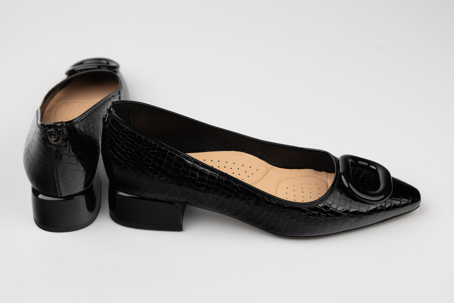Pantofi dama piele naturală PULSO 1548 N lac croco