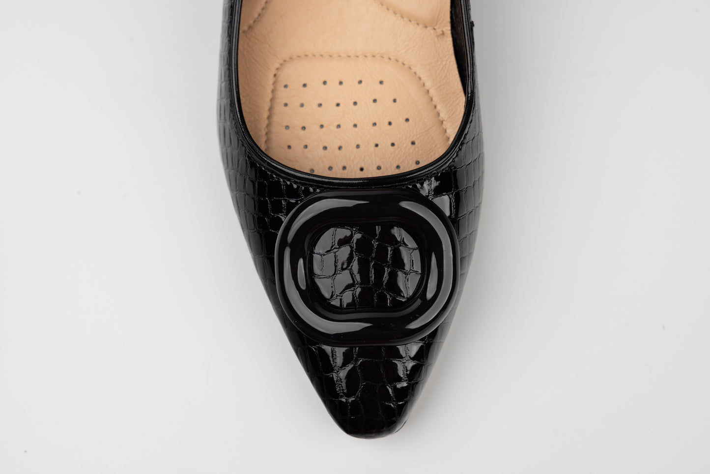 Pantofi dama piele naturală PULSO 1548 N lac croco