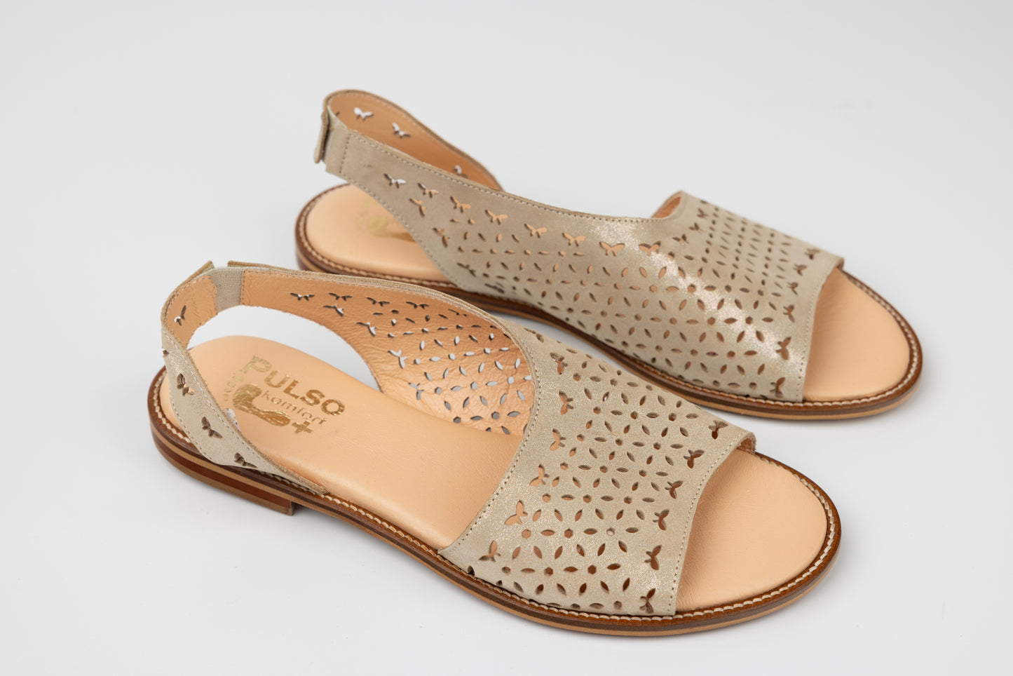 Sandale dama piele naturală PULSO 569 Auriu