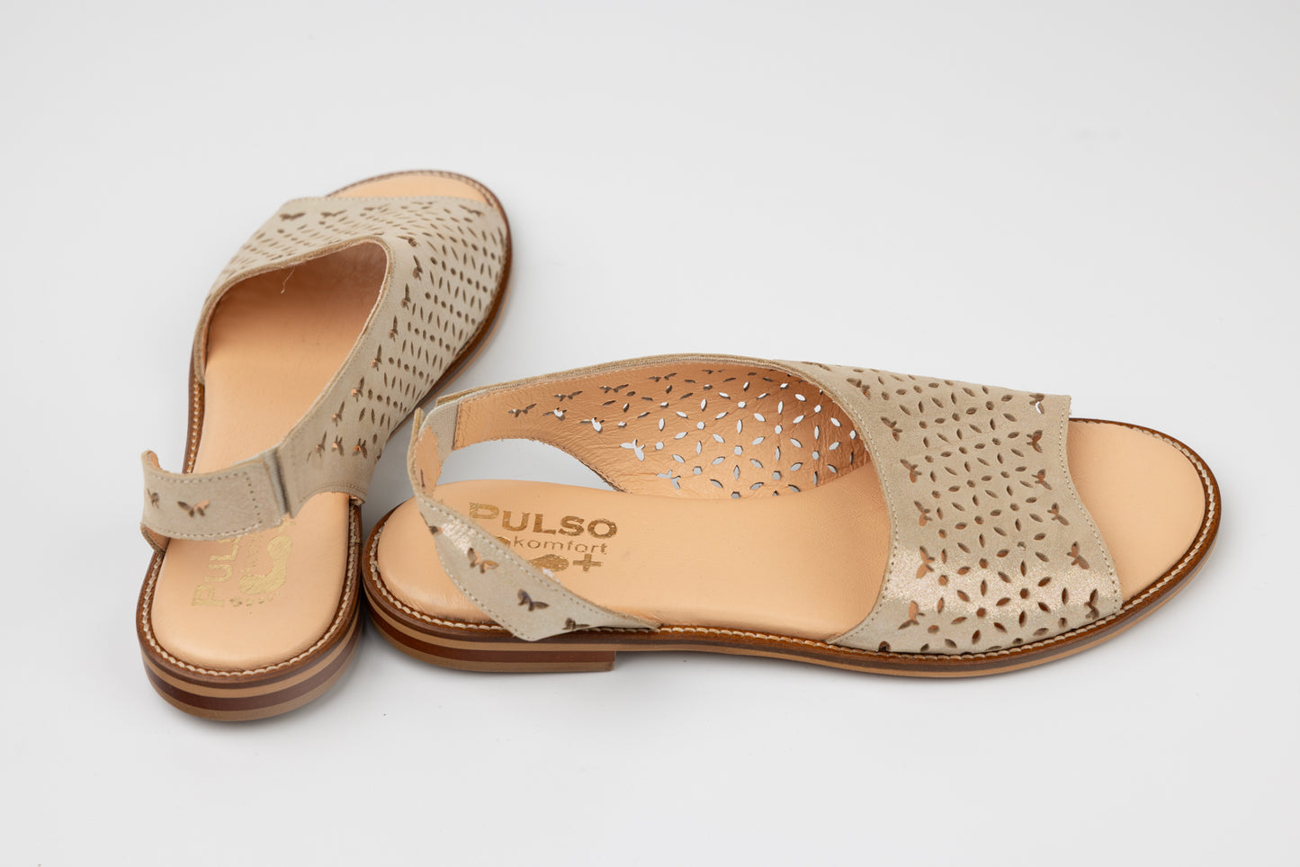 Sandale dama piele naturală PULSO 569 Auriu