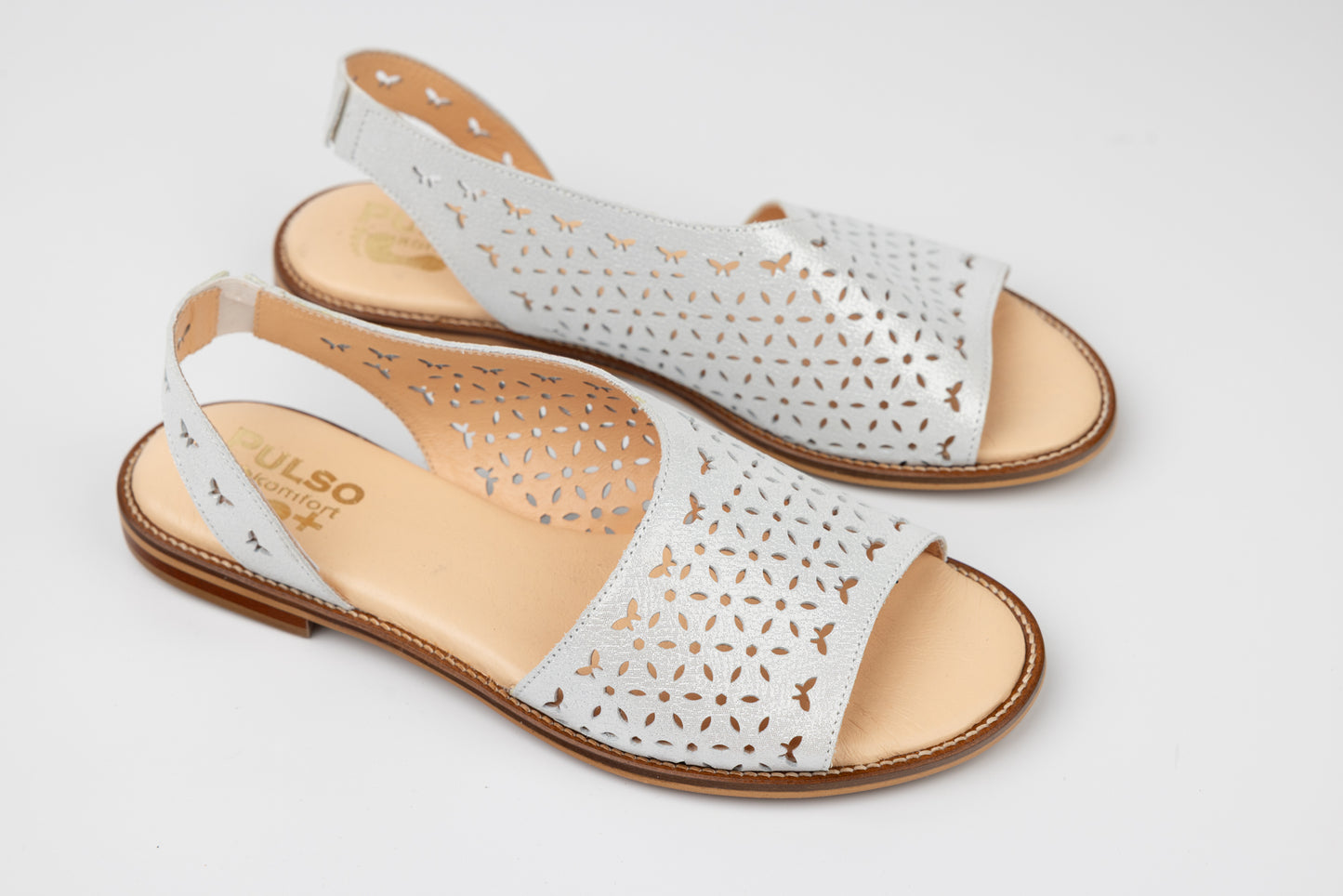 Sandale dama piele naturală PULSO 569 Alb XXL