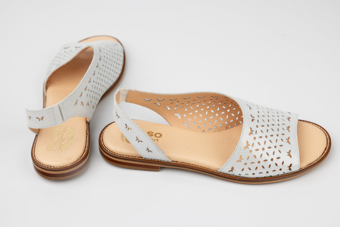 Sandale dama piele naturală PULSO 569 Alb XXL