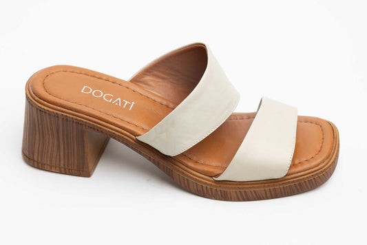 Women's genuine leather clogs DOGATI 15006 Beige