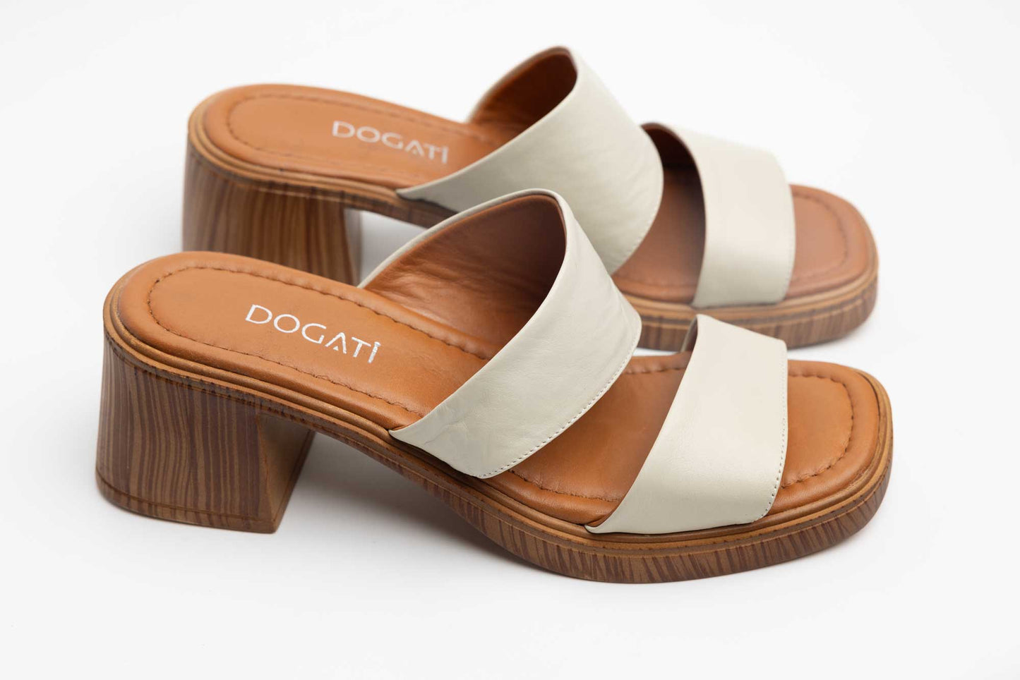 Women's genuine leather clogs DOGATI 15006 Beige